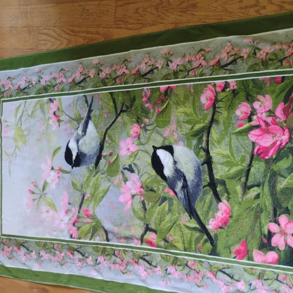 Biederlack CHICKADEES WALL HANGING or BEACH TOWEL   35" X  65" - Picture 1 of 16